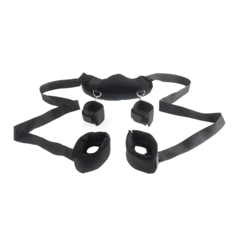 Pipedream Fetish Fantasy Series Position Master With Cuffs - Black Harness Restraints