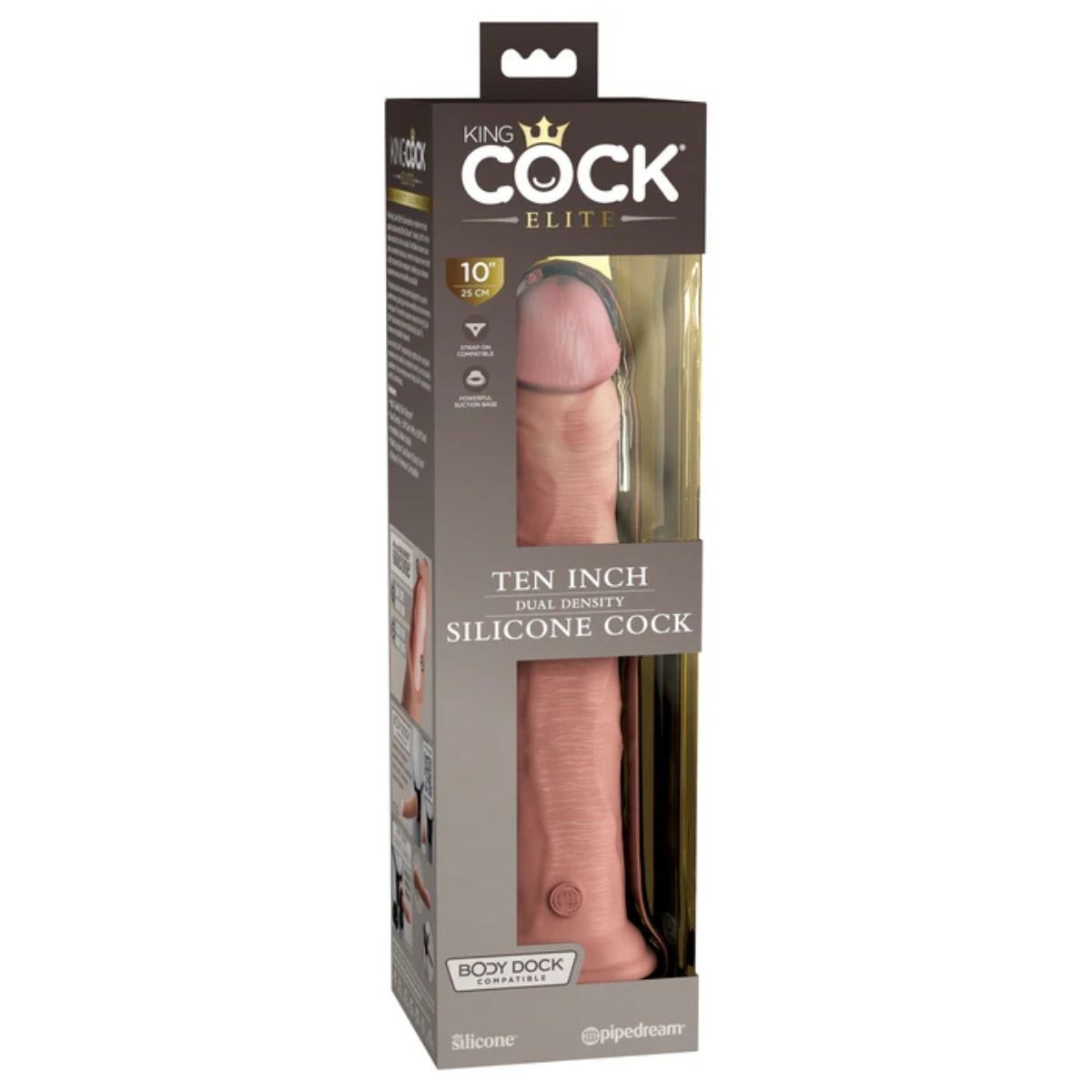 Pipedream King Cock Elite 10 Inch Realistic Dual Density Suction Silicone Dildo