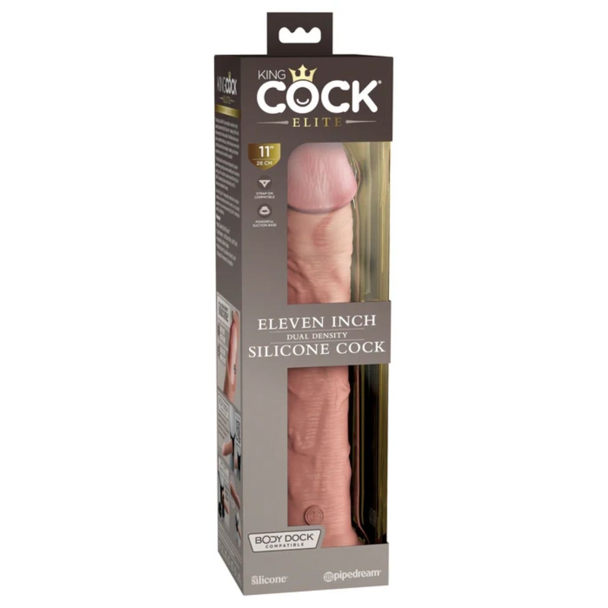 Pipedream King Cock Elite 11 Inch Realistic Dual Density Suction Cup Silicone Dildo