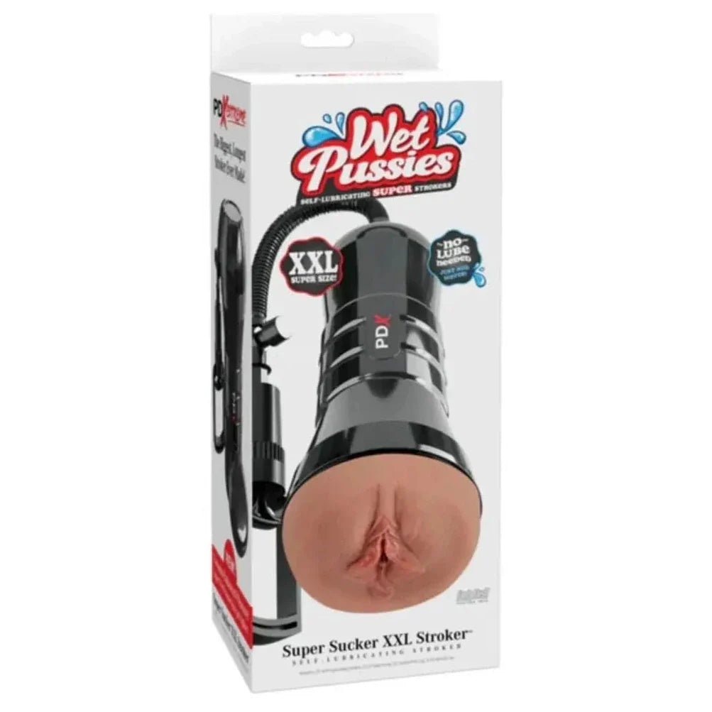 Pipedream PDX Extreme Wet Pussies Super Sucker XXL Stroker Masturbator Brown