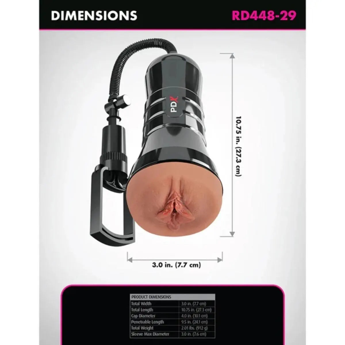 Pipedream PDX Extreme Wet Pussies Super Sucker XXL Stroker Masturbator Brown