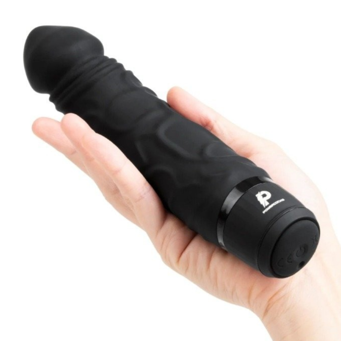 Powercocks 6.5 Inch Realistic Multispeed Vibrator Dildo Soft Black Waterproof