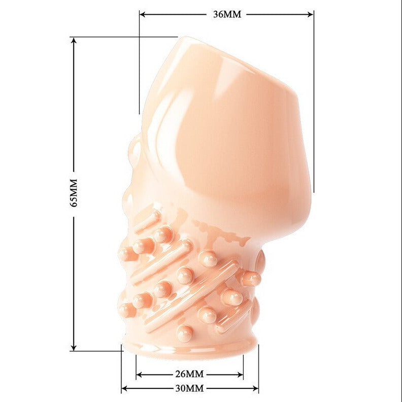 Pretty Love Matias Penis Head Sleeve Textured 6.5cm Girth Extender Flesh