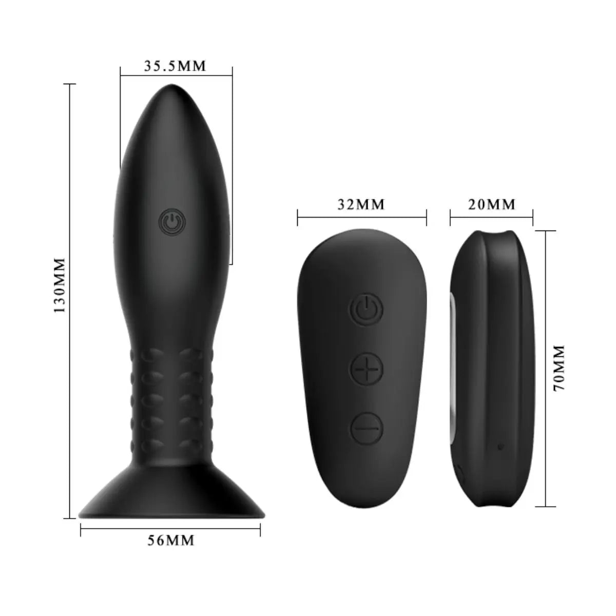 Pretty Love Mr Play Rotating Beads Remote Control Vibrating Anal Butt Plug Black