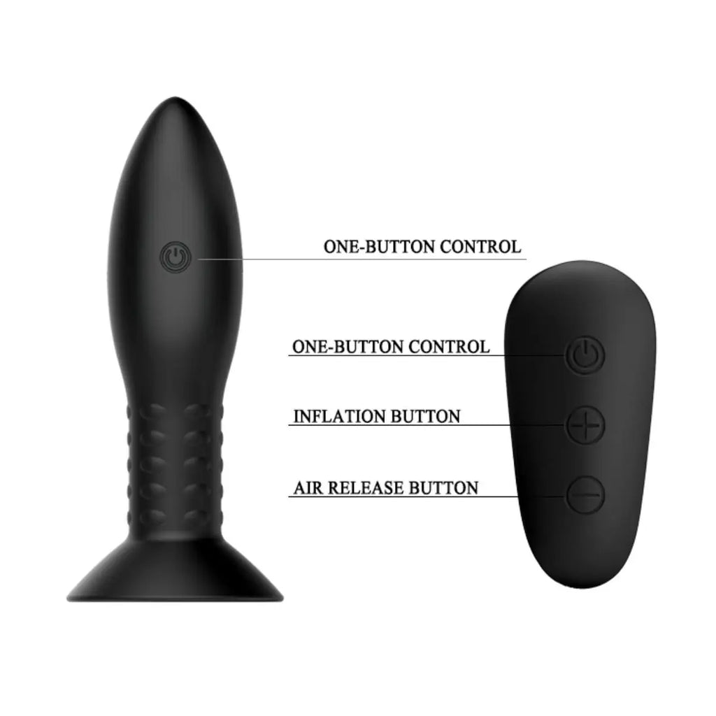 Pretty Love Mr Play Rotating Beads Remote Control Vibrating Anal Butt Plug Black
