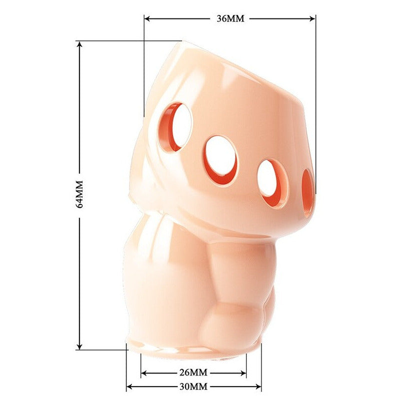Pretty Love Oscar Penis Head Sleeve Textured 6.4cm Girth Extender Flesh