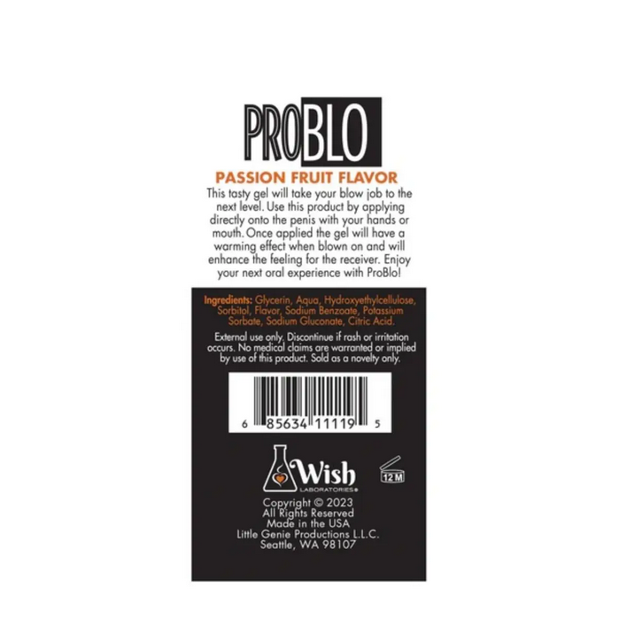 Pro Blo Warming Oral Sex Couples Pleasure Gel Flavoured Blowjob Enhancer 1.5oz