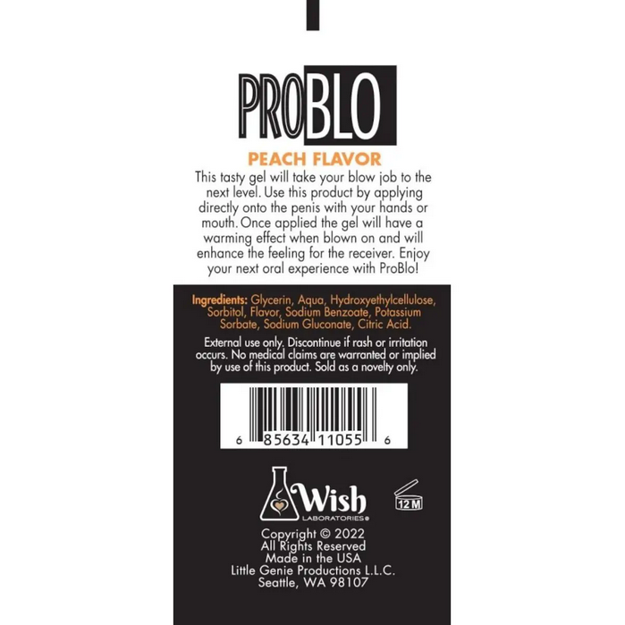 Pro Blo Warming Oral Sex Couples Pleasure Gel Flavoured Blowjob Enhancer 1.5oz