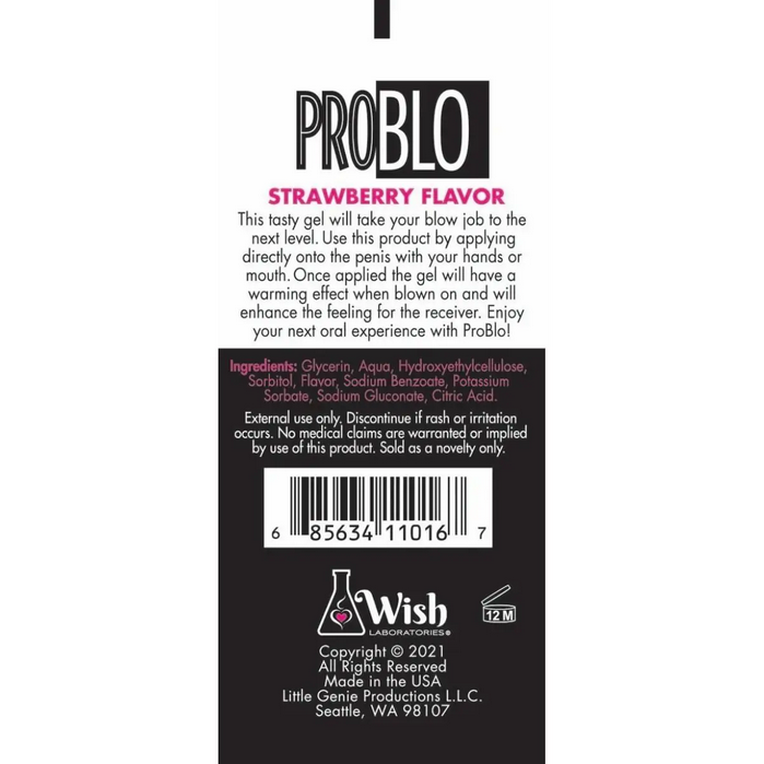 Pro Blo Warming Oral Sex Couples Pleasure Gel Flavoured Blowjob Enhancer 1.5oz