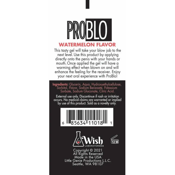 Pro Blo Warming Oral Sex Couples Pleasure Gel Flavoured Blowjob Enhancer 1.5oz
