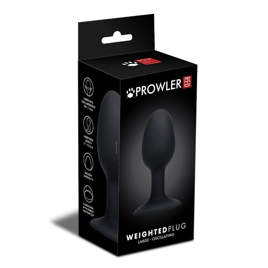 Prowler RED Large Weighted Oscillating Anal Butt Plug Dildo Suction Cup Silicone
