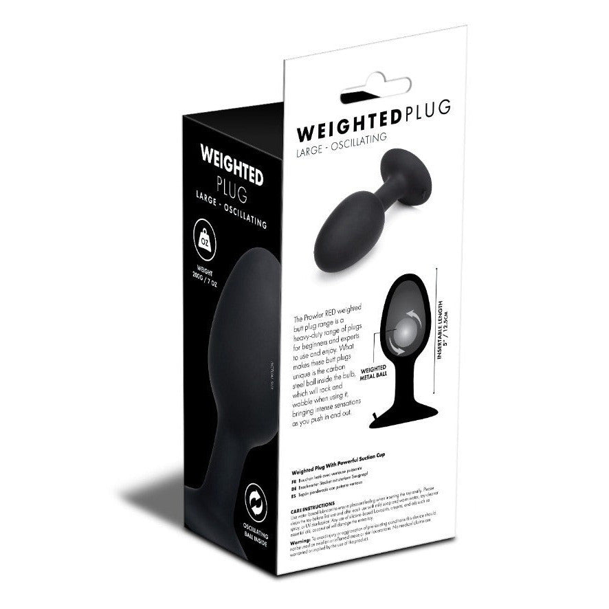 Prowler RED Large Weighted Oscillating Anal Butt Plug Dildo Suction Cup Silicone