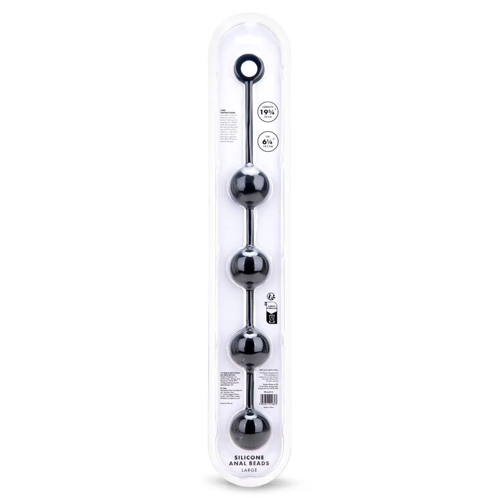 Prowler RED Silicone Anal Beads Large Black 19.75 Inch