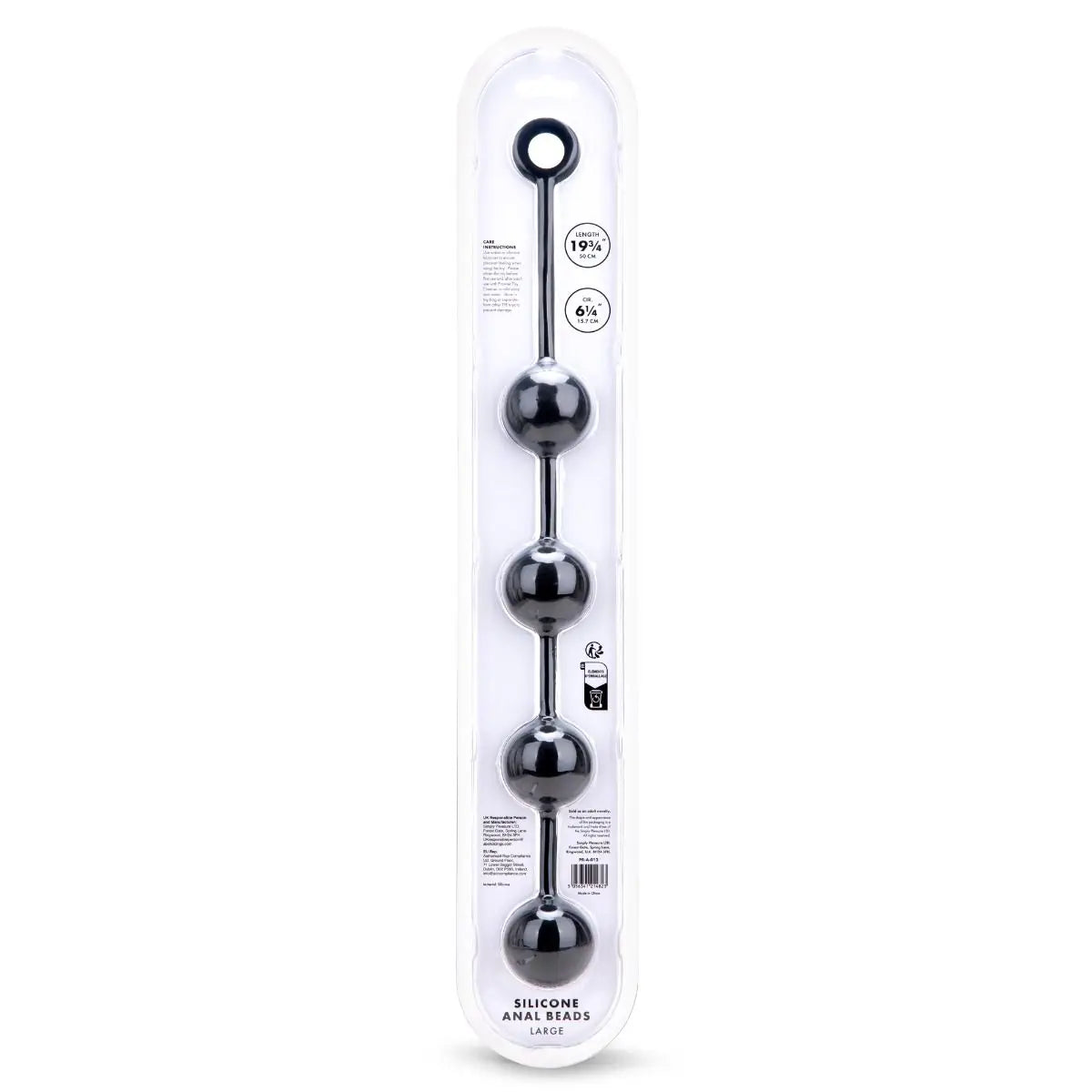 Prowler RED Silicone Anal Beads Large Black 19.75 Inch