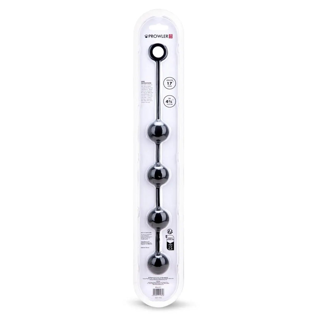Prowler RED Silicone Anal Beads Medium Black 17 Inch