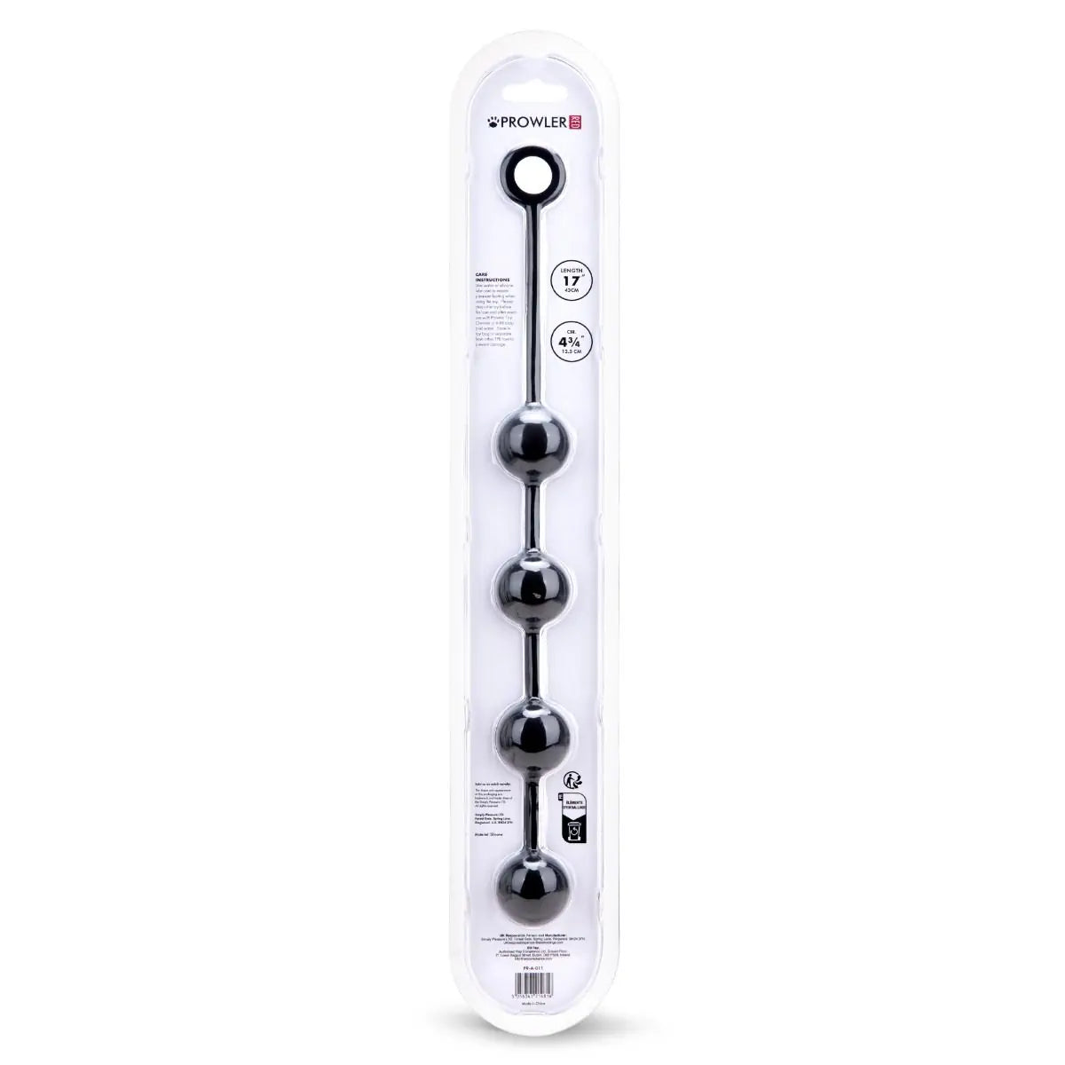 Prowler RED Silicone Anal Beads Medium Black 17 Inch