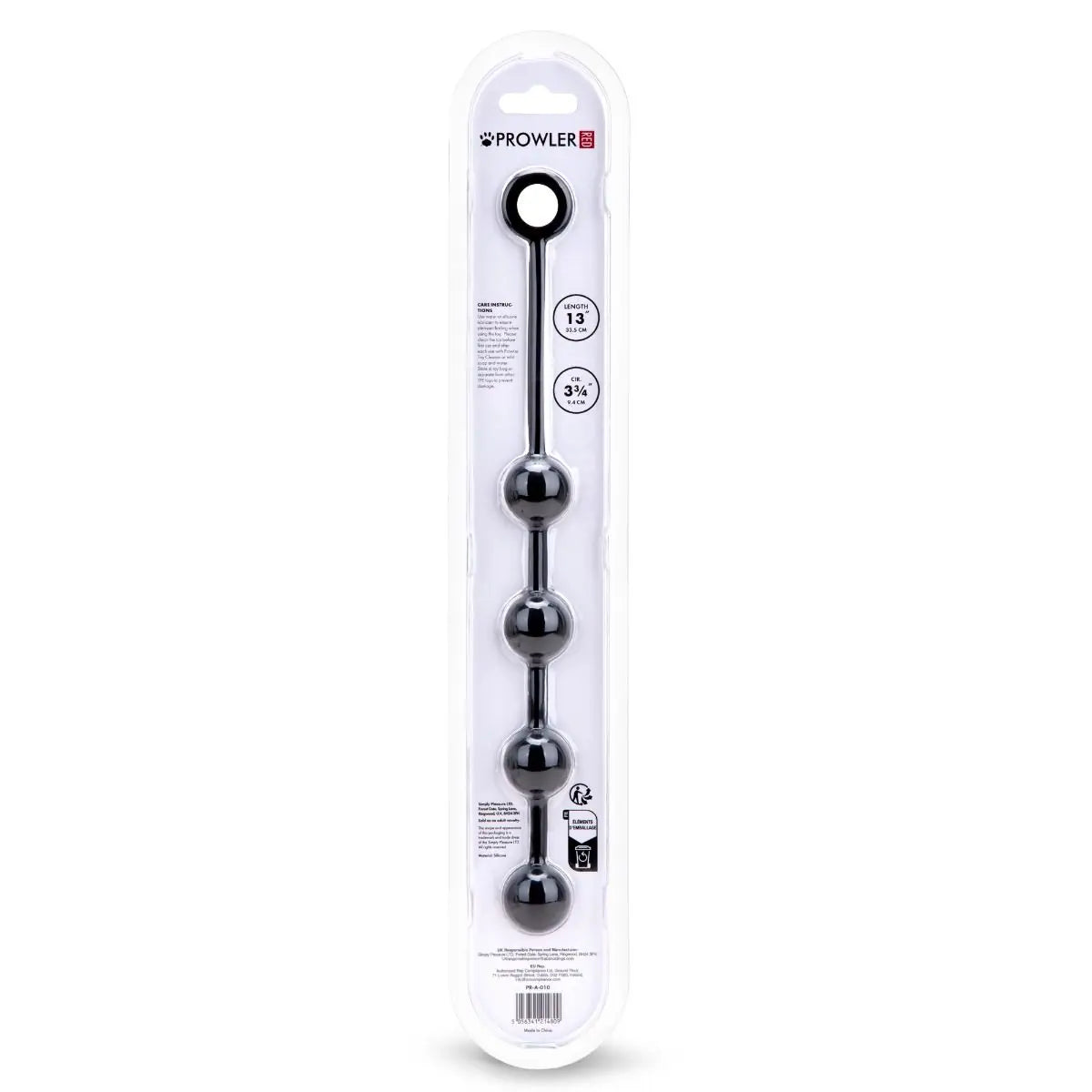 Prowler RED Silicone Anal Beads Small Black 13 Inch