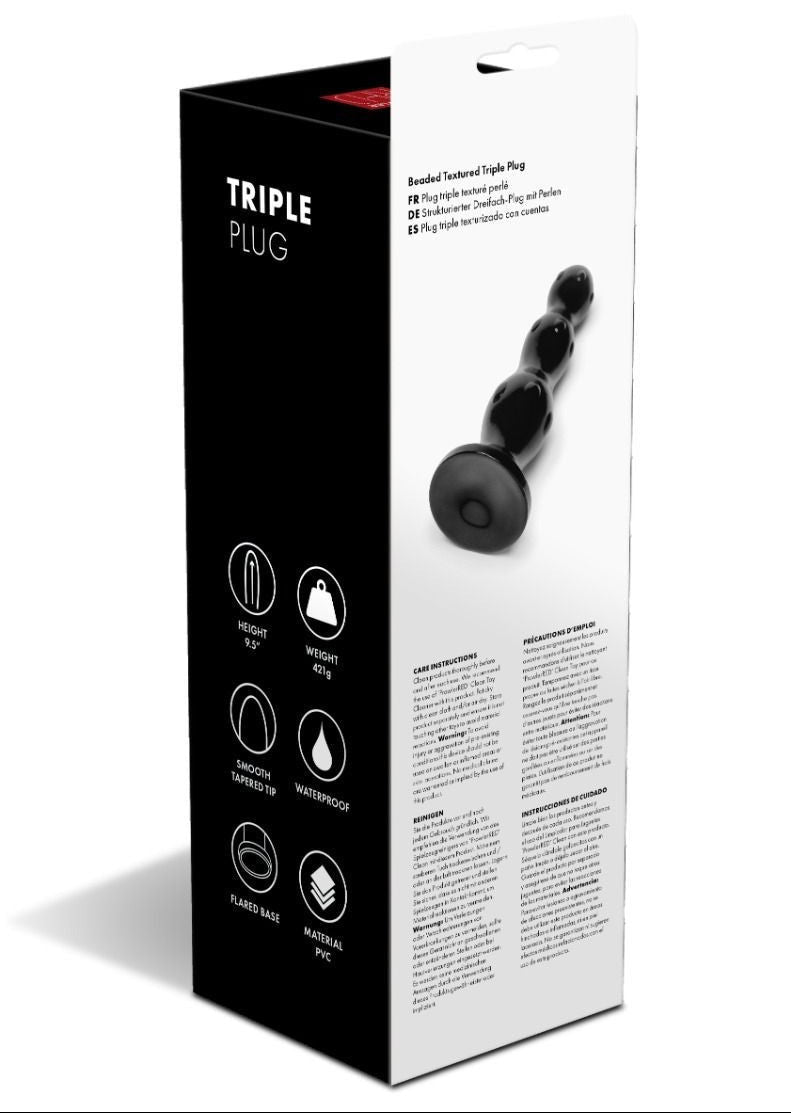 Prowler RED Triple 9.5 Inch Anal Beads Butt Plug Dildo Prostate Probe