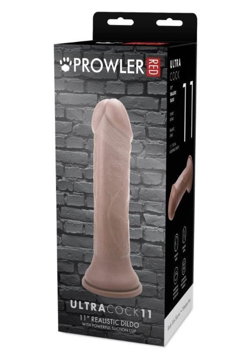 Prowler RED Ultra Cock 11 Inch Realistic Suction Cup Caramel Veiny Penis Dildo