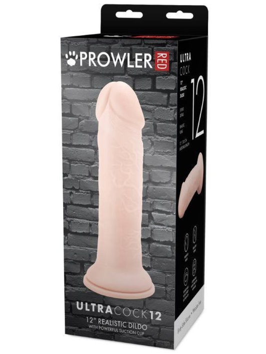 Prowler RED Ultra Cock 12 Inch Realistic Suction Cup Veiny Lifelike Penis Dildo
