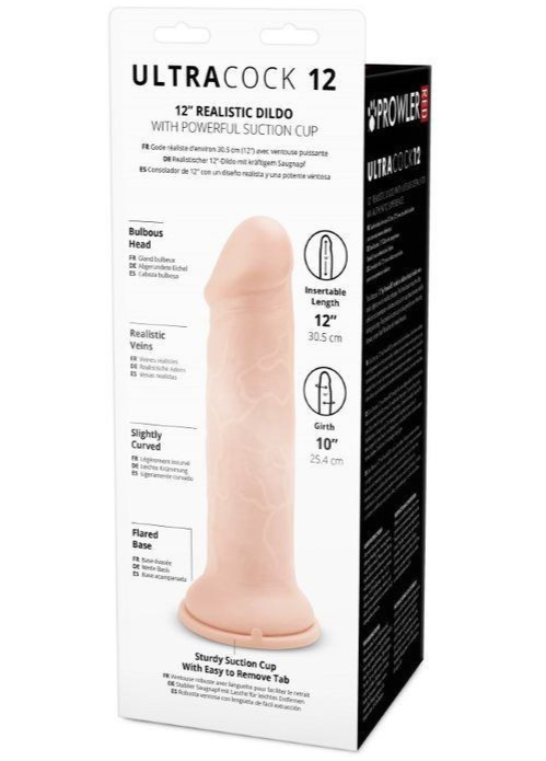 Prowler RED Ultra Cock 12 Inch Realistic Suction Cup Veiny Lifelike Penis Dildo