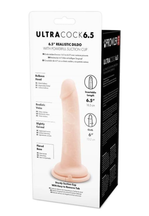 Prowler RED Ultra Cock 6.5 Inch Realistic Suction Cup Veiny Lifelike Penis Dildo