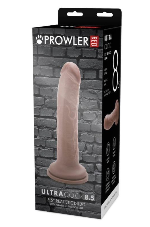 Prowler RED Ultra Cock 8.5 Inch Realistic Suction Cup Caramel Veiny Penis Dildo
