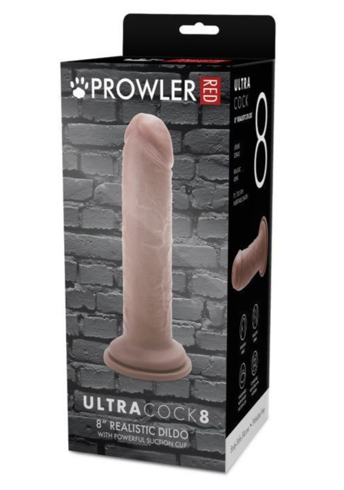 Prowler RED Ultra Cock 8 Inch Realistic Suction Cup Caramel Veiny Penis Dildo