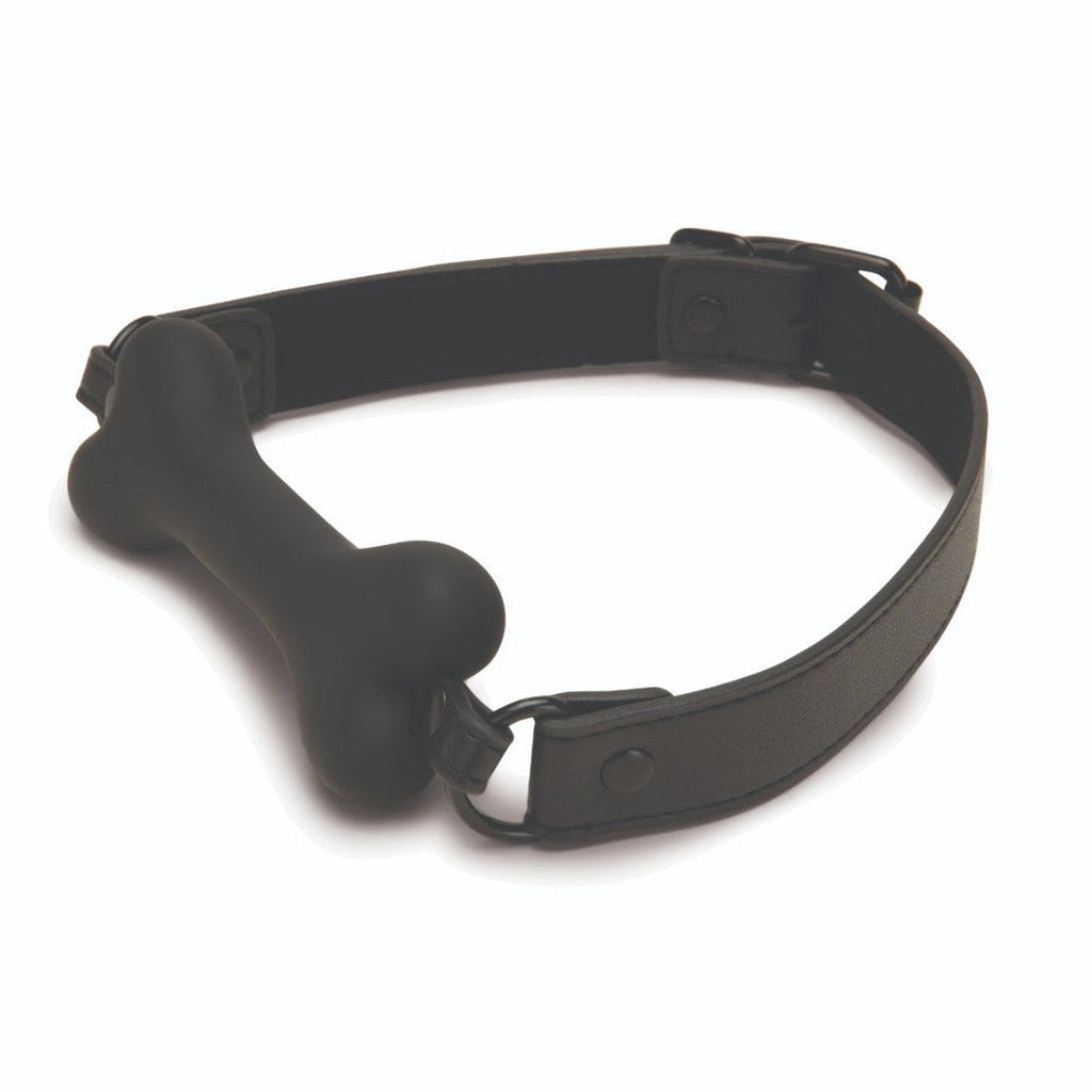 Prowler Red Bone Mouth Gag Adjustable BDSM Fetish Petplay Puppy Silicone Black