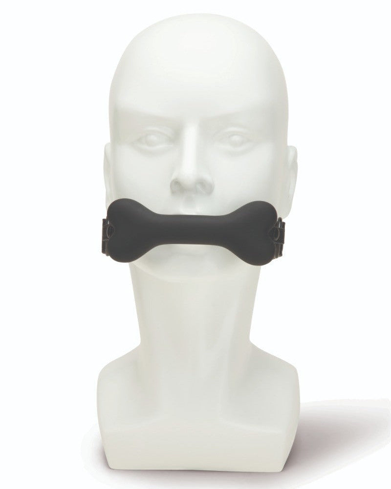 Prowler Red Bone Mouth Gag Adjustable BDSM Fetish Petplay Puppy Silicone Black