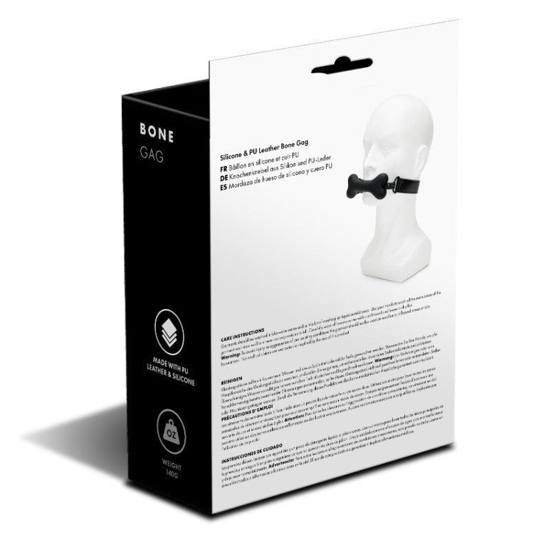 Prowler Red Bone Mouth Gag Adjustable BDSM Fetish Petplay Puppy Silicone Black