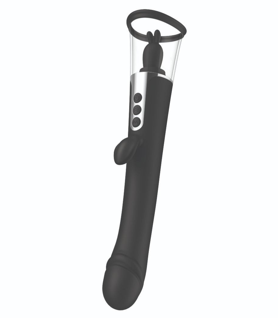 Rabbit Company 3 Way Pussy Pump Licking Vibrator Clit G-Spot Silicone Massager