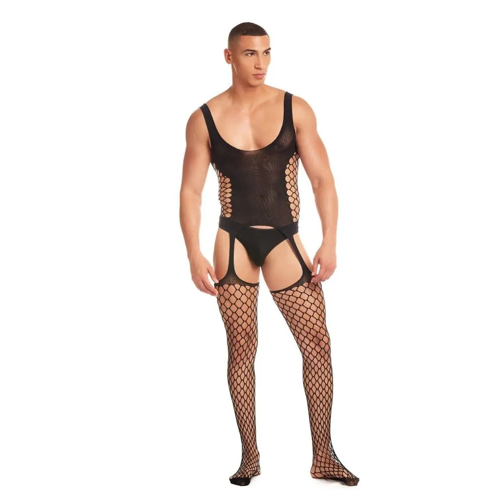 Rainbow Party Galaxy D 2 Piece Mens Lingerie Set Black Small - Extra Large