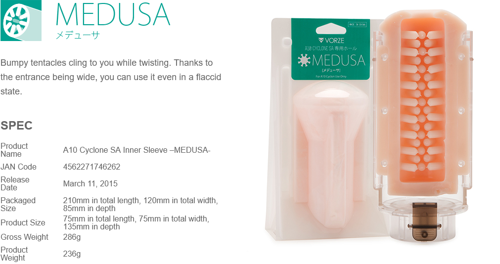 Rends Vorze A10 Cyclone SA Male Masturbator Inner Sleeve Insert Stroker Massager
