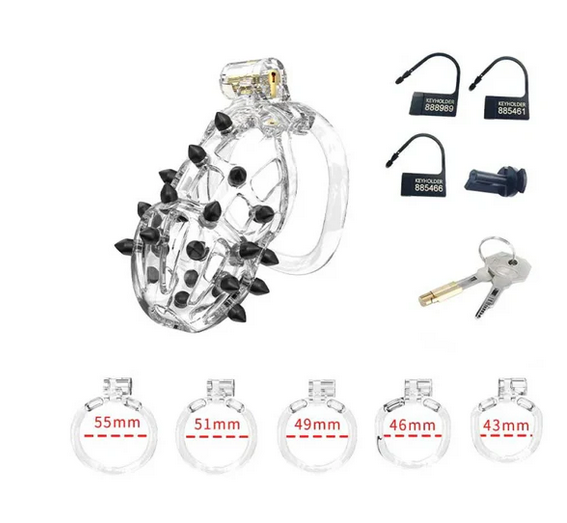 Rimba P-Cage PC09 Medium Male Spiked Chastity Cage Bondage BDSM Fetish Sissy