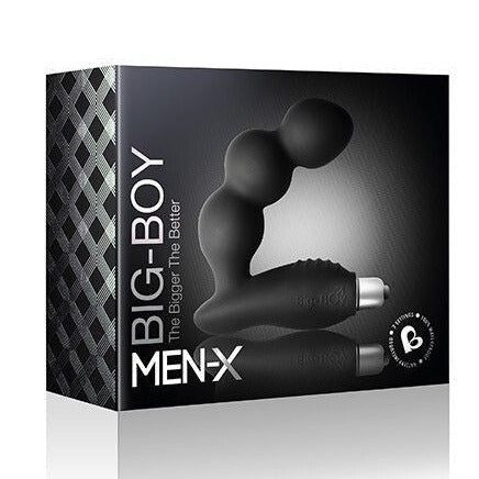 Rocks Off Men-X Big-Boy 7 Male Prostate Massagers Black Anal Butt Plug Vibrator P-Spot