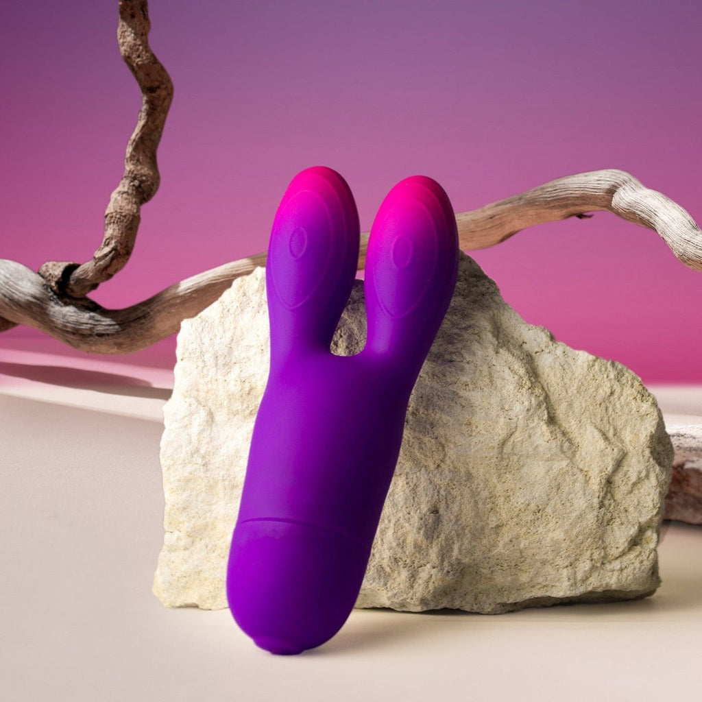 Rocks Off Glo-Girl Bunny Clitoral Massager Silicone 10 Speed Vibrator Dual Wand