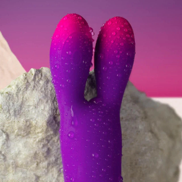 Rocks Off Glo-Girl Bunny Clitoral Massager Silicone 10 Speed Vibrator Dual Wand