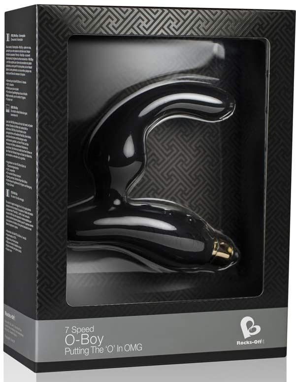 Rocks Off O-Boy 7 Male Prostate Massagers Black Anal Butt Plug P-Spot Vibrator