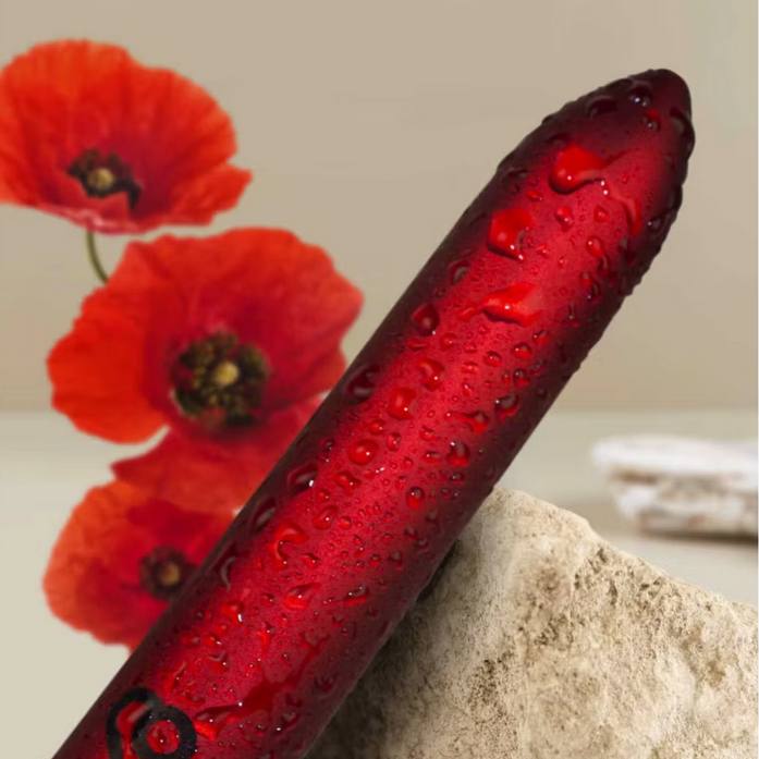 Rocks Off Poppy Red USB Rechargeable Bullet Vibrator Waterproof 16 Function Vibe