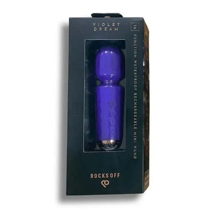 Rocks Off Rechargeable Mini Massage Wand Violet Dream Vibrator