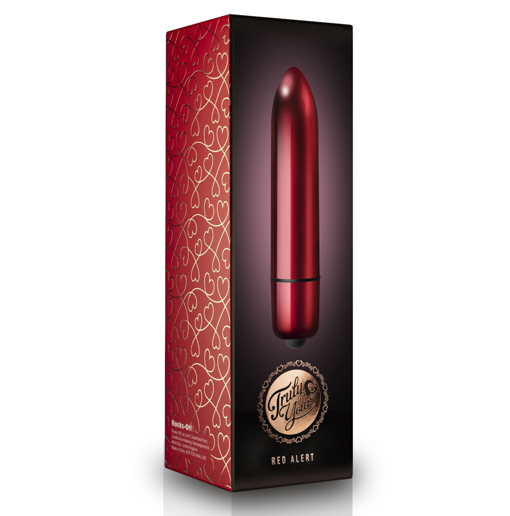 Rocks Off Truly Yours Red Alert 10 Speed Clitoral Vibrator Massager Bullet Wand