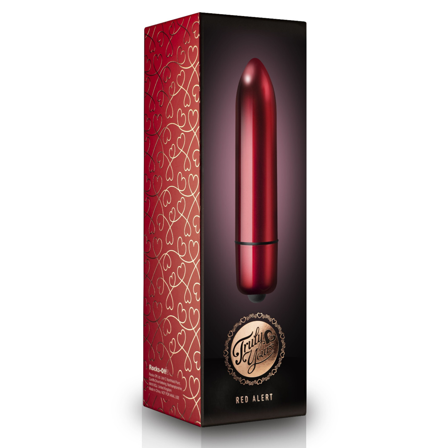 Rocks Off Truly Yours Red Alert 10 Speed Clitoral Vibrator Massager Bullet Wand