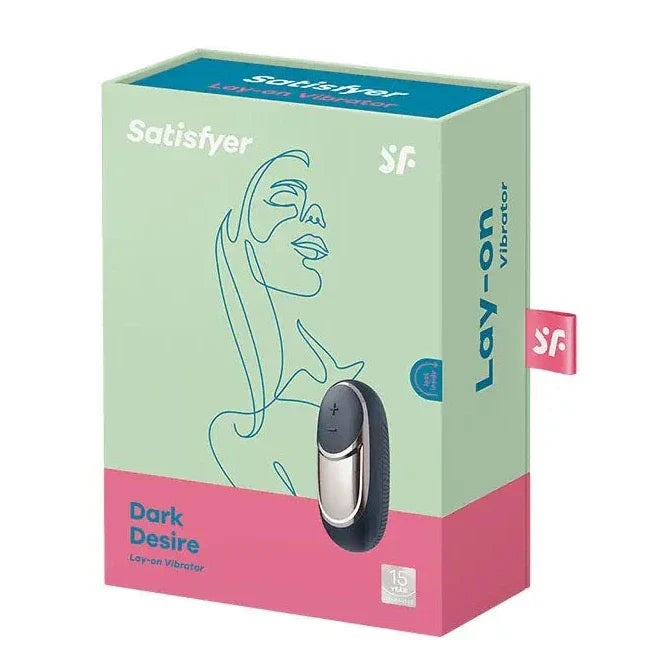 Satisfyer Dark Desire Lay-On Clitoral Silicone 5 Speed 10 Rhythm Vibrator Navy Blue