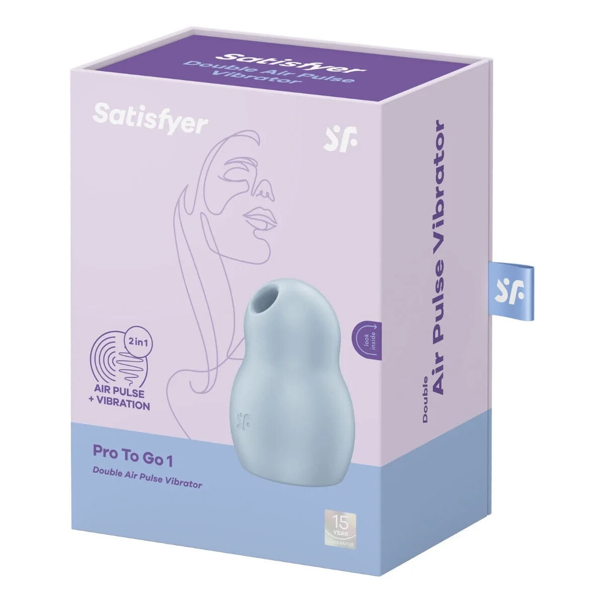Satisfyer Pro To Go 1 Blue Double Air Pulse Clit Vibrator Waterproof Massager