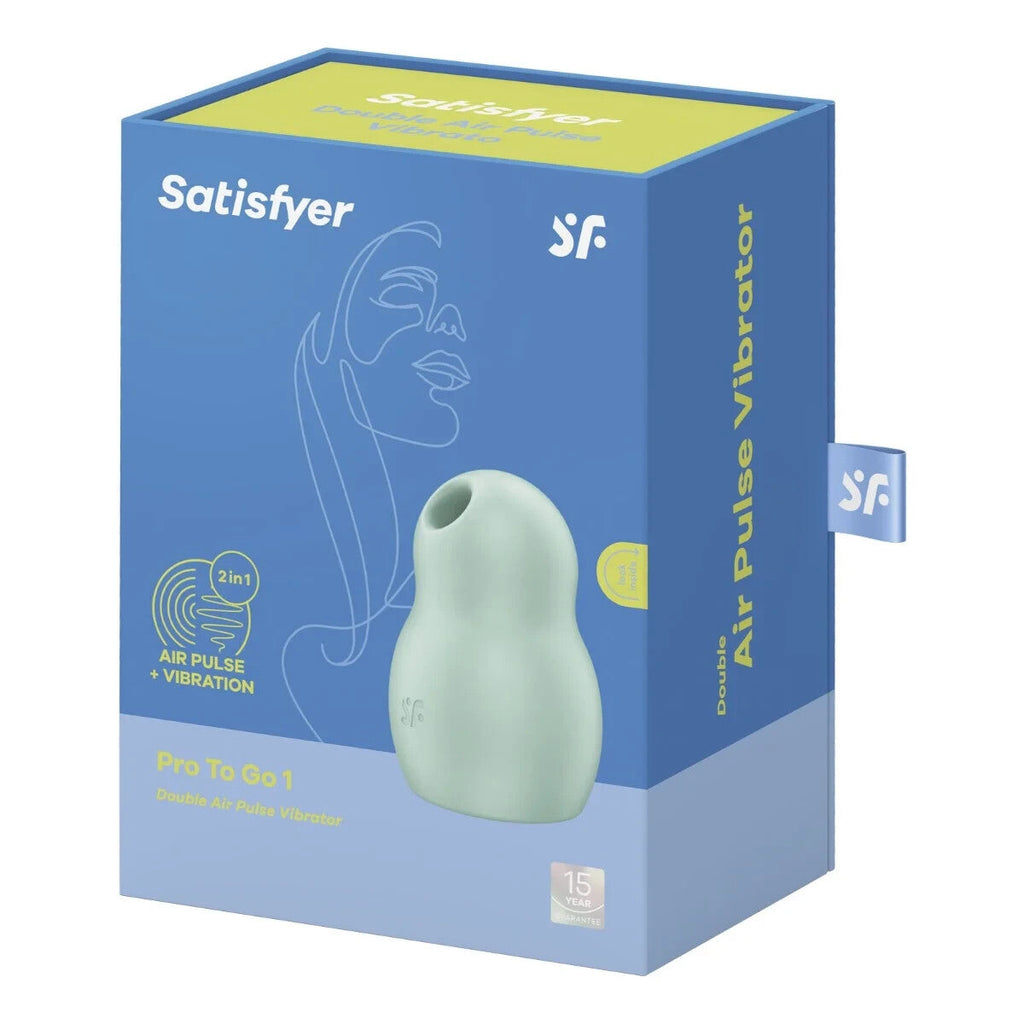 Satisfyer Pro To Go 1 Mint Double Air Pulse Clit Vibrator Waterproof Massager