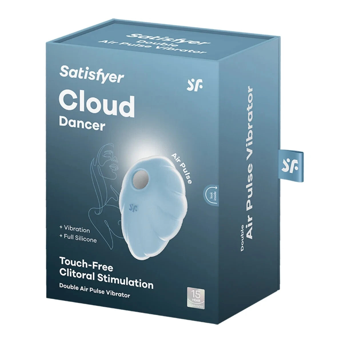 Satisfyer Cloud Dancer Blue Clitoral Air Pulse Vibrator Silicone Multispeed Vibe