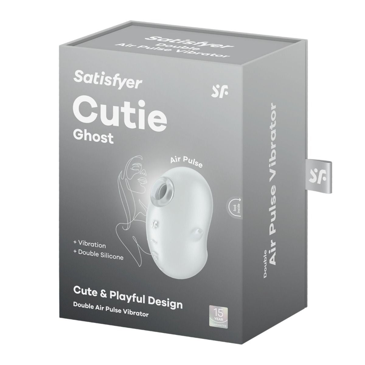 Satisfyer Cutie Ghost Double Air Pulse Clitoral Vibrator Waterproof Silicone Massager