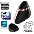 Satisfyer Love Triangle Black Air-Pulse Clit Vibrator App Waterproof Vibe