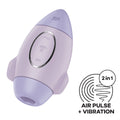 Satisfyer Mission Control Double Air Pulse Lilac Silicone Clitoral Vibrator Waterproof Massager